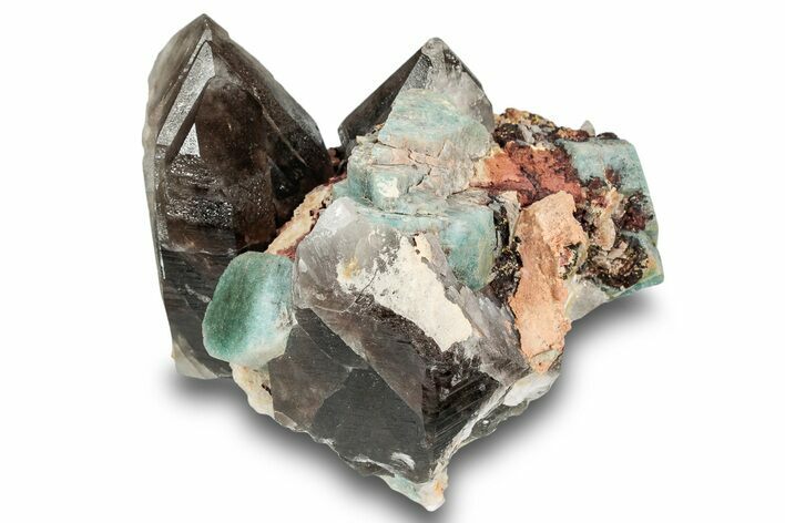 Amazonite Crystal Cluster with Smoky Quartz - Colorado #244505